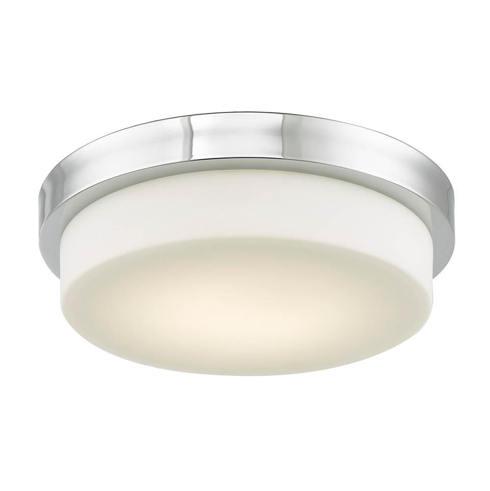 Abra Lighting 13'' Stepped Opal Glass Flushmount with High Output Dimmable LED