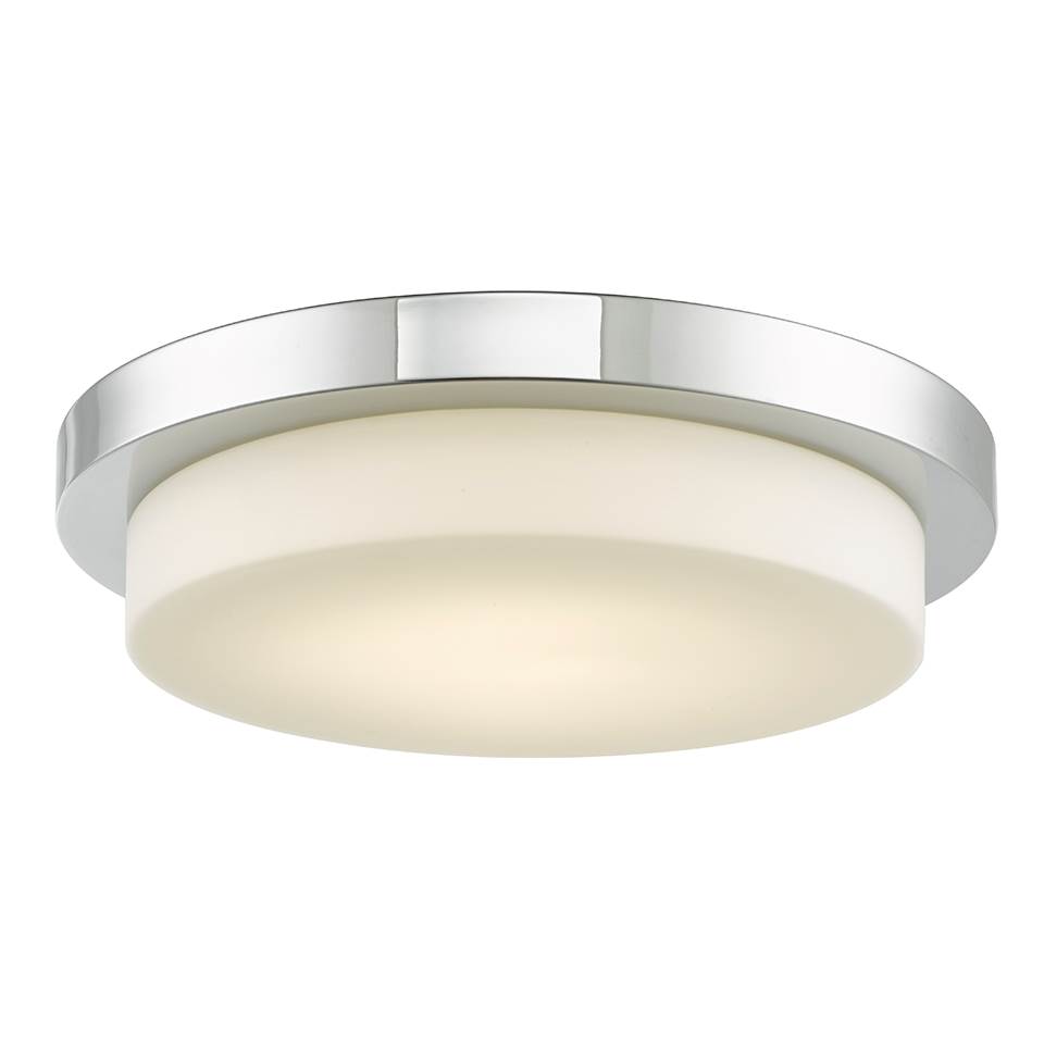 Abra Lighting 16'' Stepped Opal Glass Flushmount with High Output Dimmable LED
