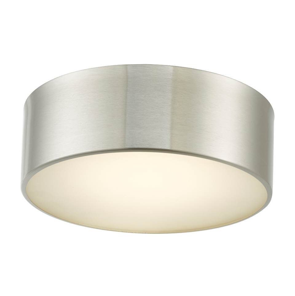 Abra Lighting 10'' Metal Cylinder and Frosted Glass Flushmount with High Output Dimmable LED