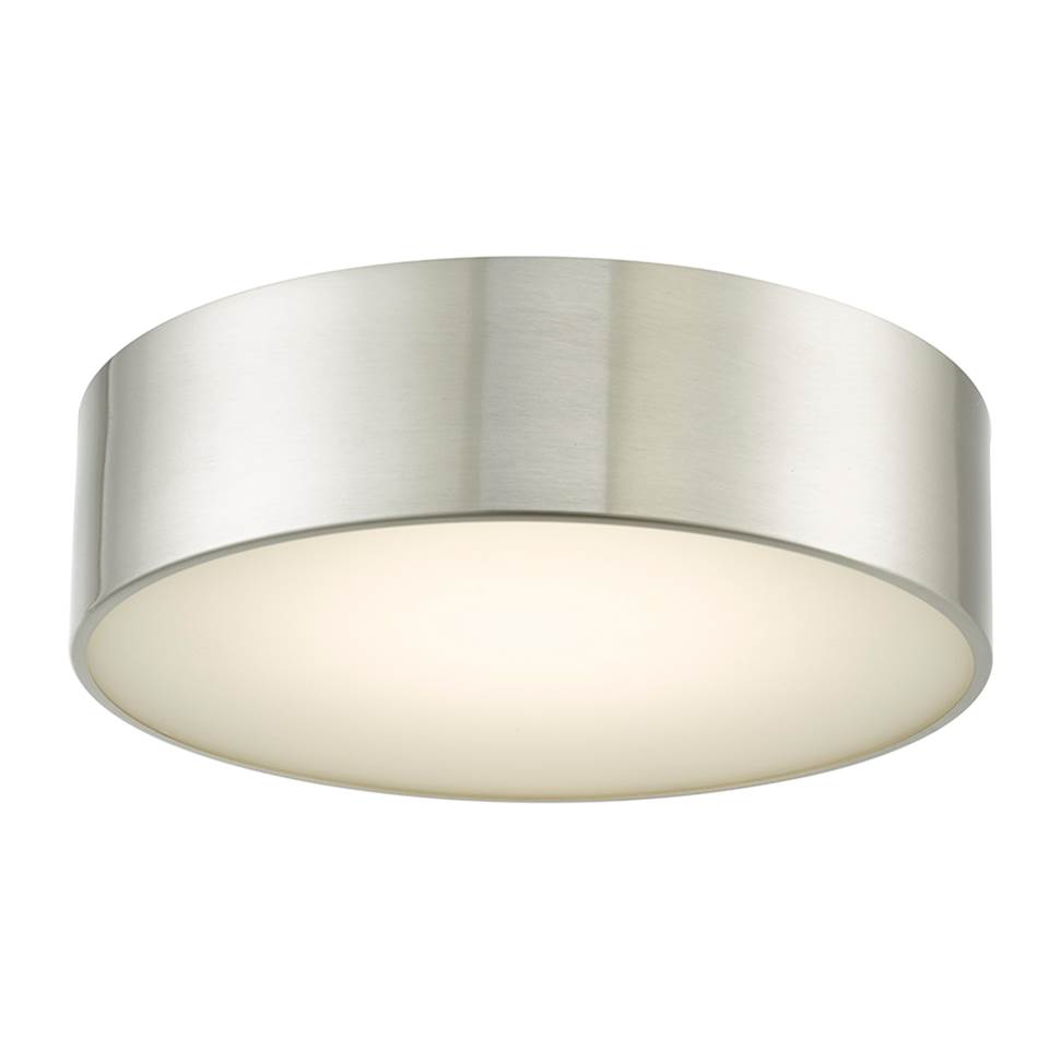 Abra Lighting 12'' Metal Cylinder and Frosted Glass Flushmount with High Output Dimmable LED