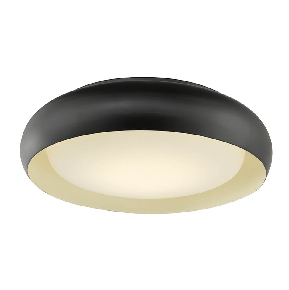Abra Lighting 15'' Curved Metal Frame with Opal Glass Diffuser