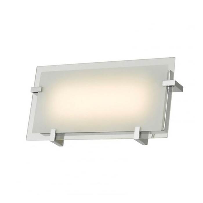 Abra Lighting 12'' Frosted Flat Panel Glass Vanity-Wall Fixture with High Output Dimmable LED