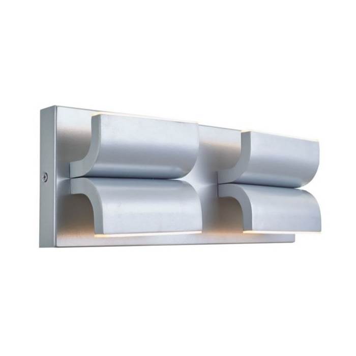 Abra Lighting Wet Location 4 Light Curved Aluminum Wall Fixture