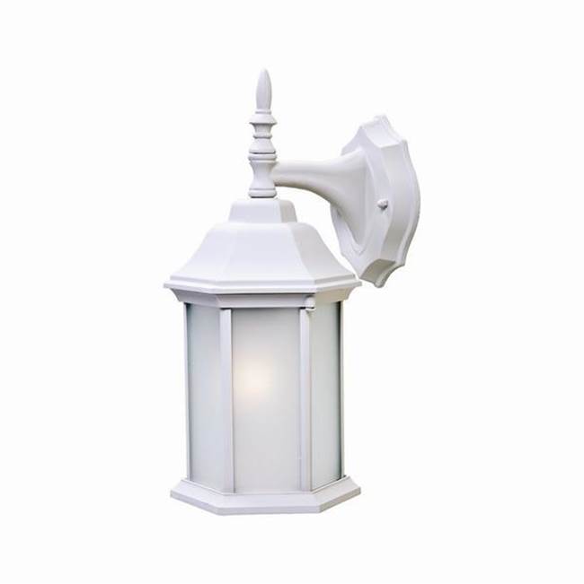 Acclaim Lighting Craftsman 2 1-Light Textured White Wall Light With Frosted Glass