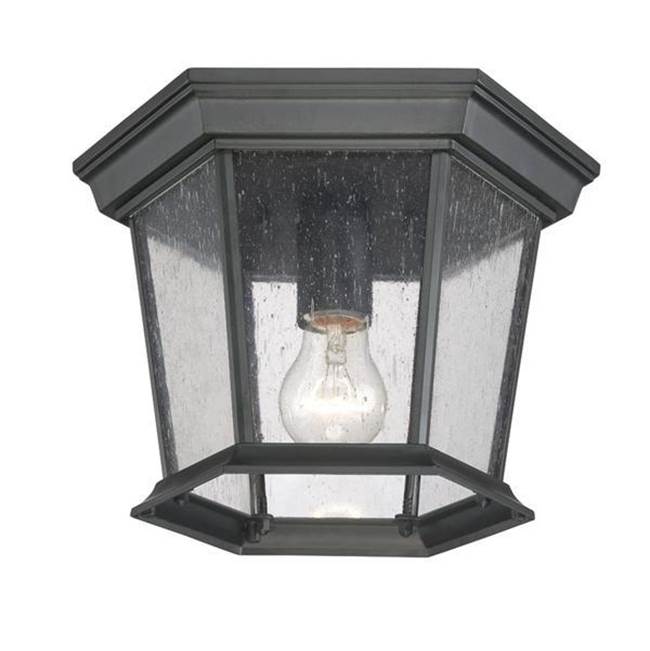 Acclaim Lighting Dover 1-Light Matte Black Ceiling Light With Seeded Glass