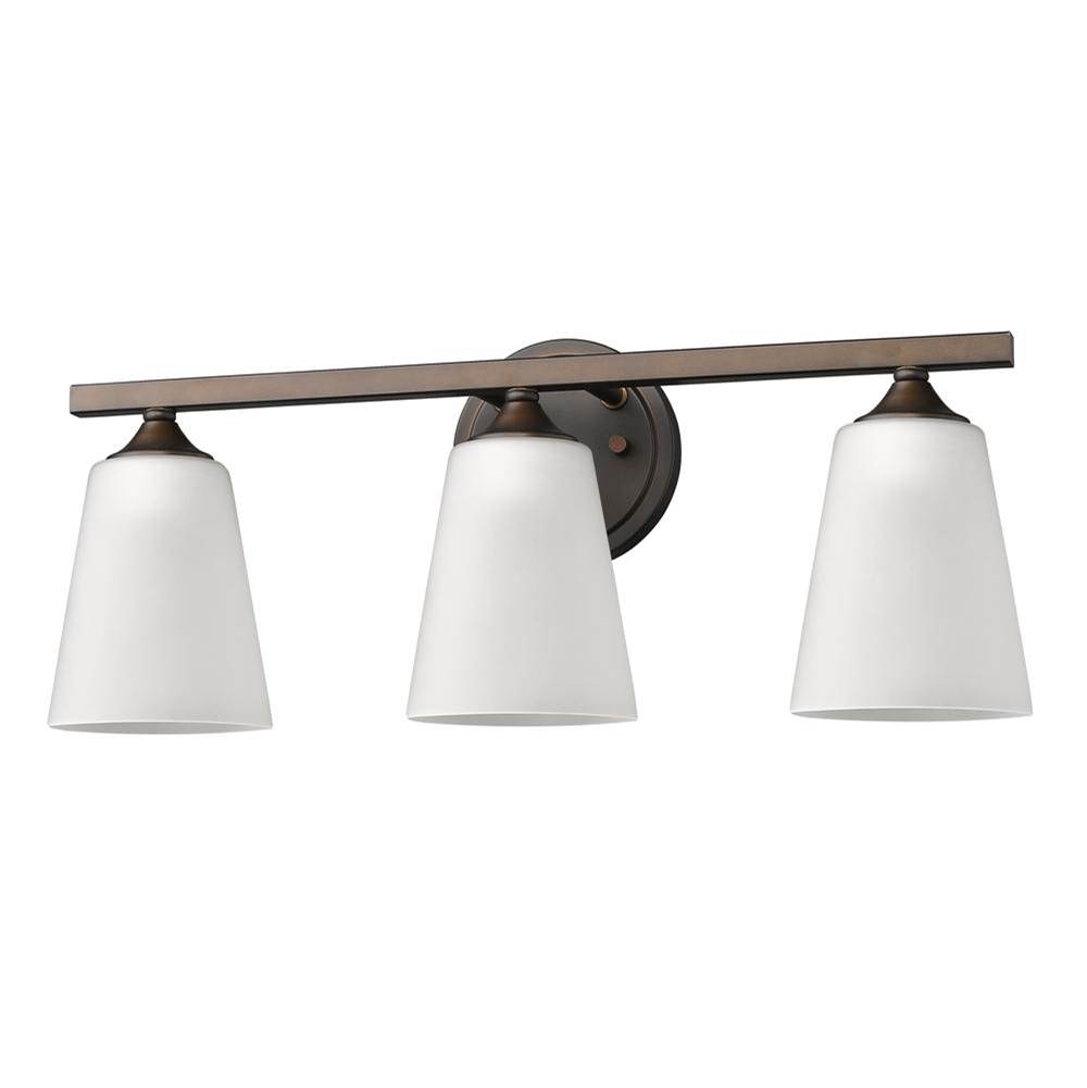 Acclaim Lighting Zoey 3-Light Oil-Rubbed Bronze Vanity Lights With Frosted Glass Shades