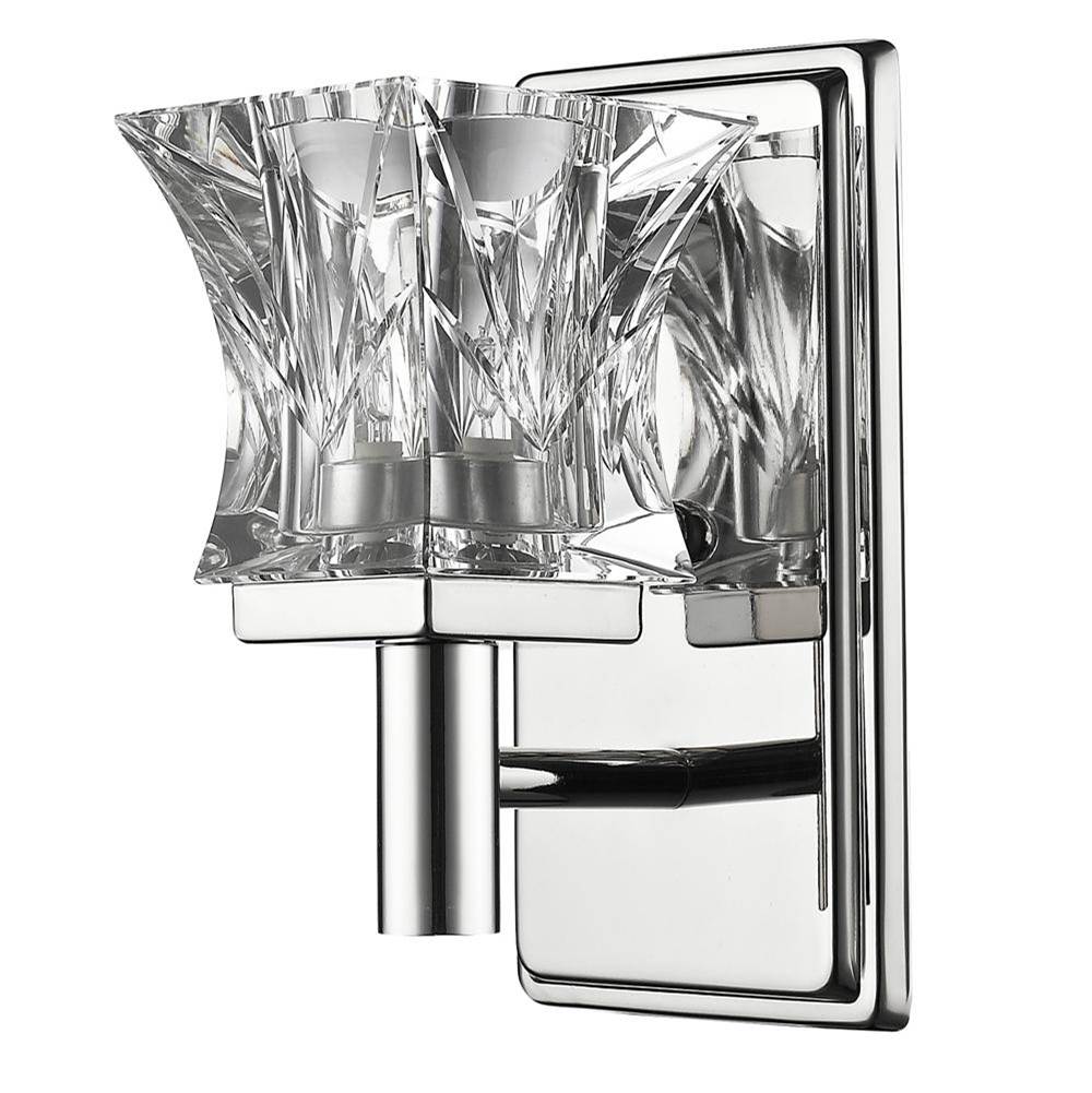Acclaim Lighting Arabella 1-Light Polished Nickel Sconce With Pressed Crystal Shade