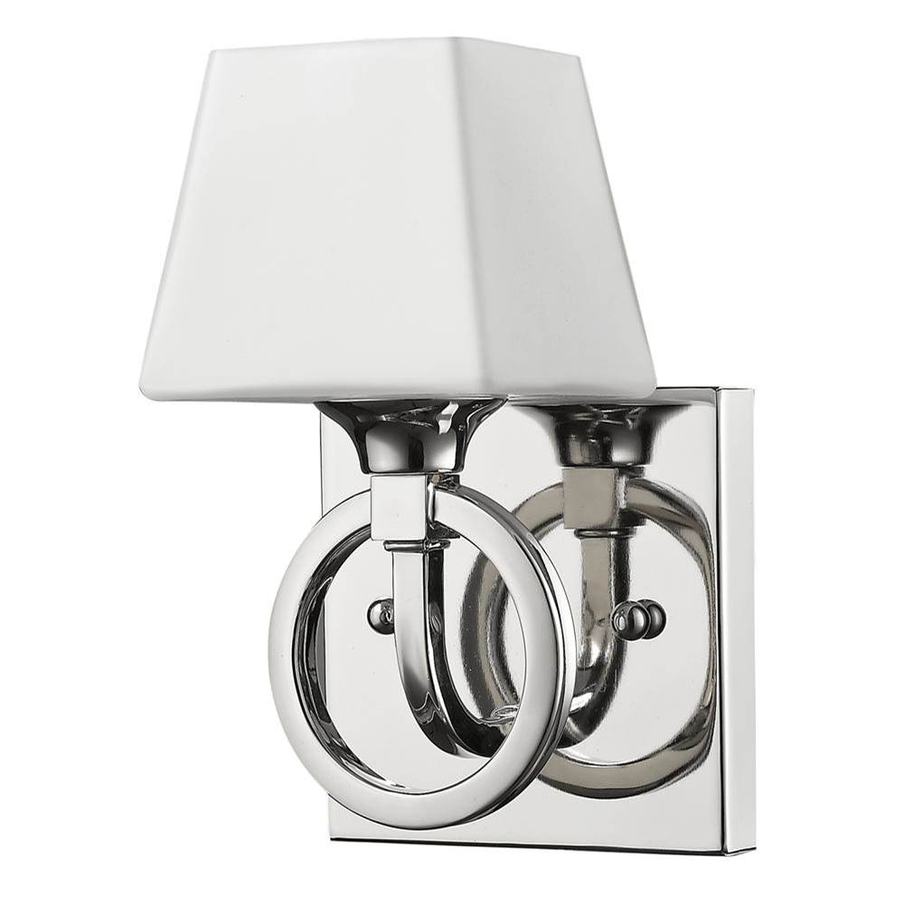 Acclaim Lighting Josephine 1-Light Polished Nickel Sconce With Etched Glass Shade