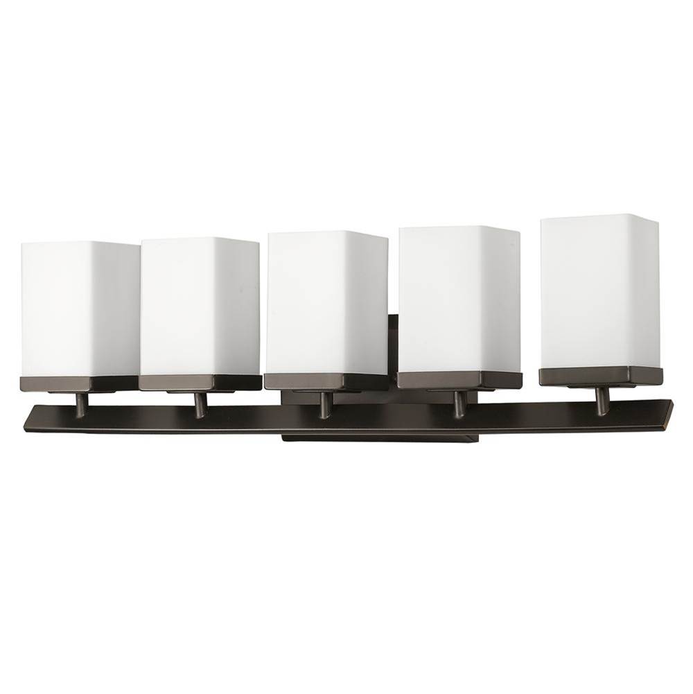 Acclaim Lighting Burgundy 5-Light Oil-Rubbed Bronze Vanity Light With Etched Glass Shades