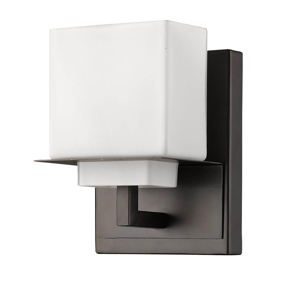 Acclaim Lighting Rampart 1-Light Oil-Rubbed Bronze Sconce With Etched Glass Shade