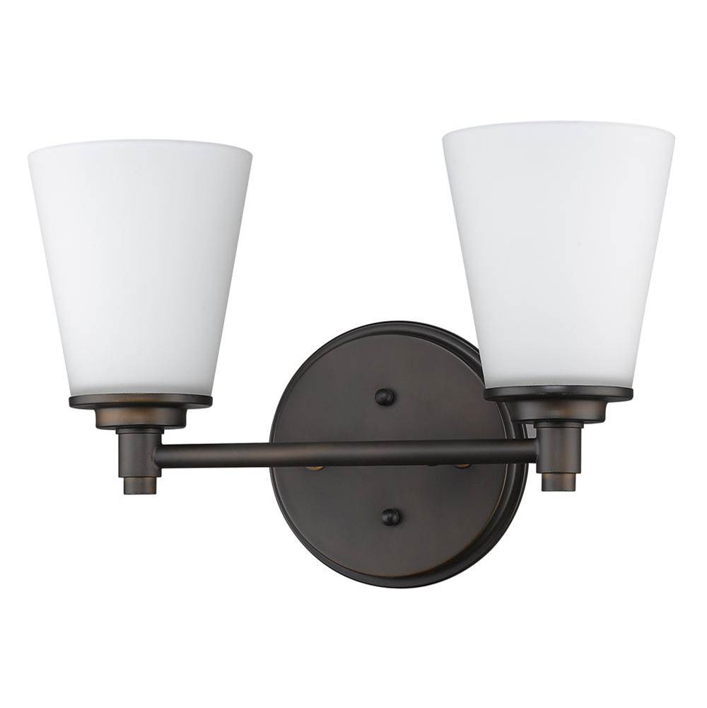 Acclaim Lighting Conti 2-Light Oil-Rubbed Bronze Sconce With Etched Glass Shades