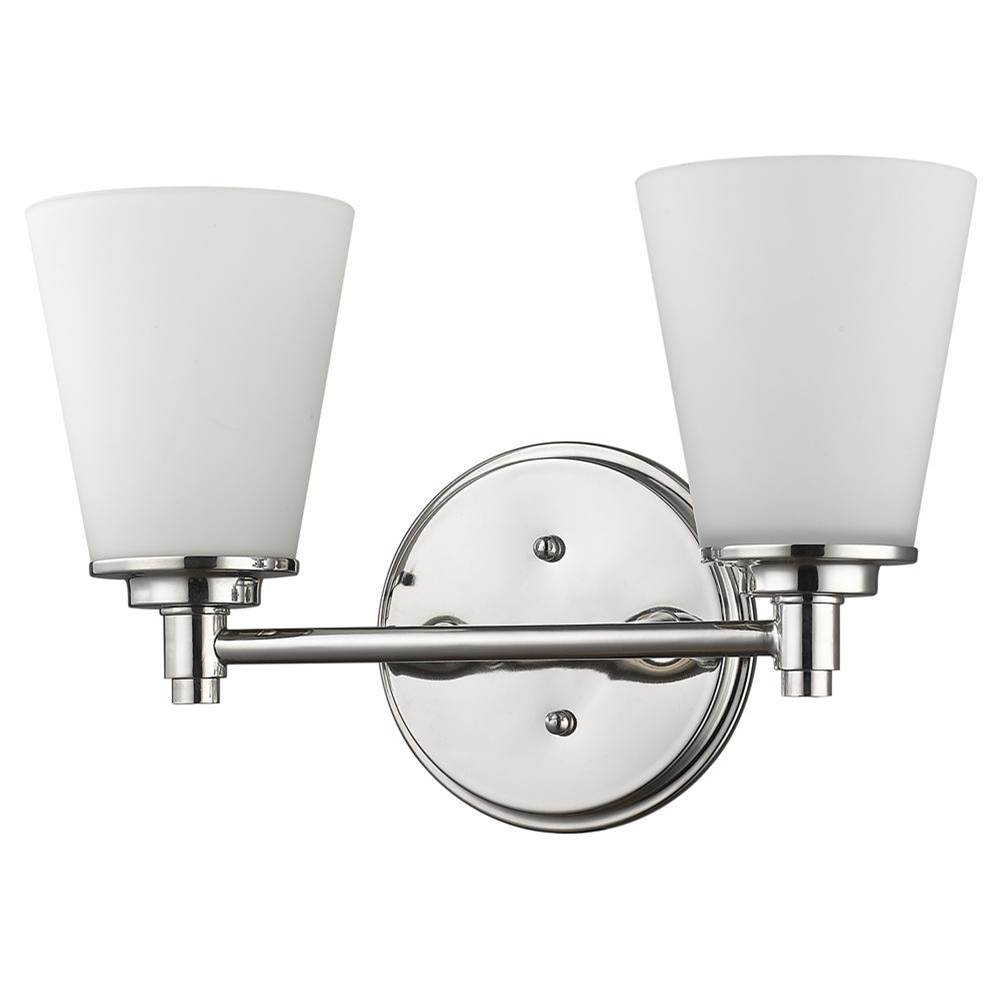Acclaim Lighting Conti 2-Light Polished Nickel Sconce With Etched Glass Shades
