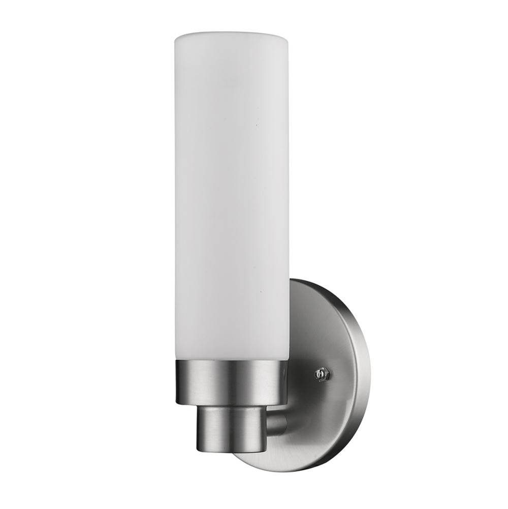 Acclaim Lighting Valmont 1-Light Satin Nickel Sconce With Etched Glass