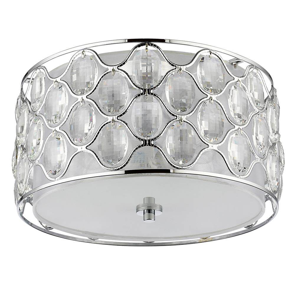 Acclaim Lighting Isabella 3-Light Polished Nickel Flush Mount With Crystal Accents