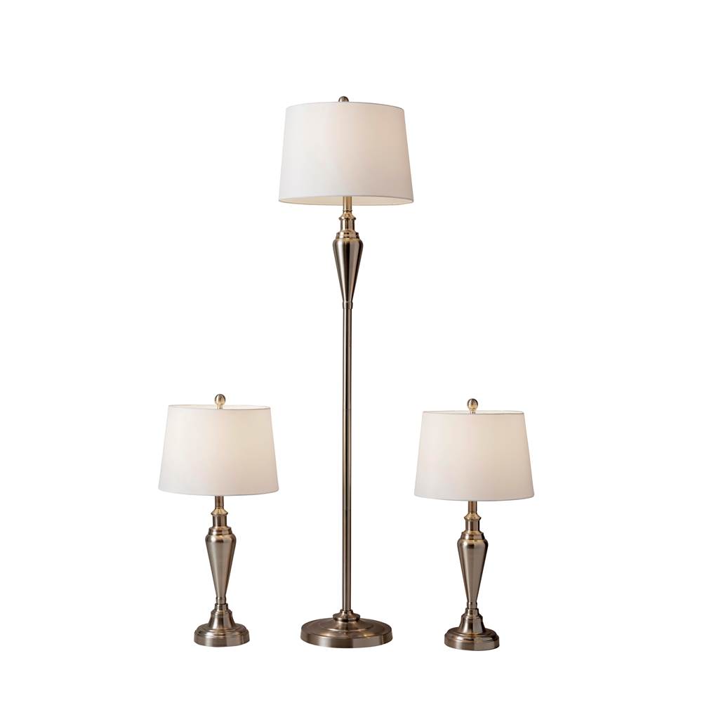 Adesso Glendale 3 Piece Floor and Table Lamp Set