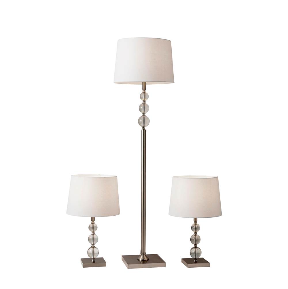 Adesso Olivia 3 Piece Floor and Table Lamp Set
