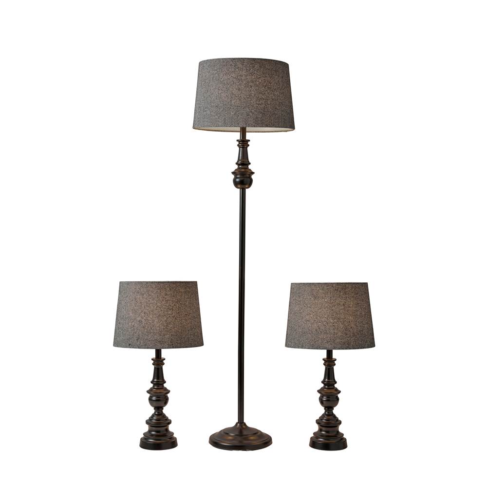 Adesso Chandler 3 Piece Floor and Table Lamp Set