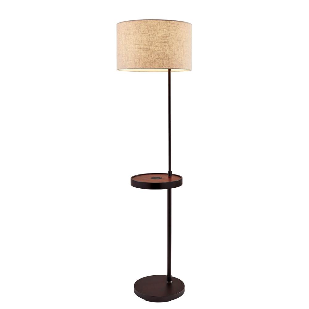 Adesso Oliver Wireless Charging Shelf Floor Lamp