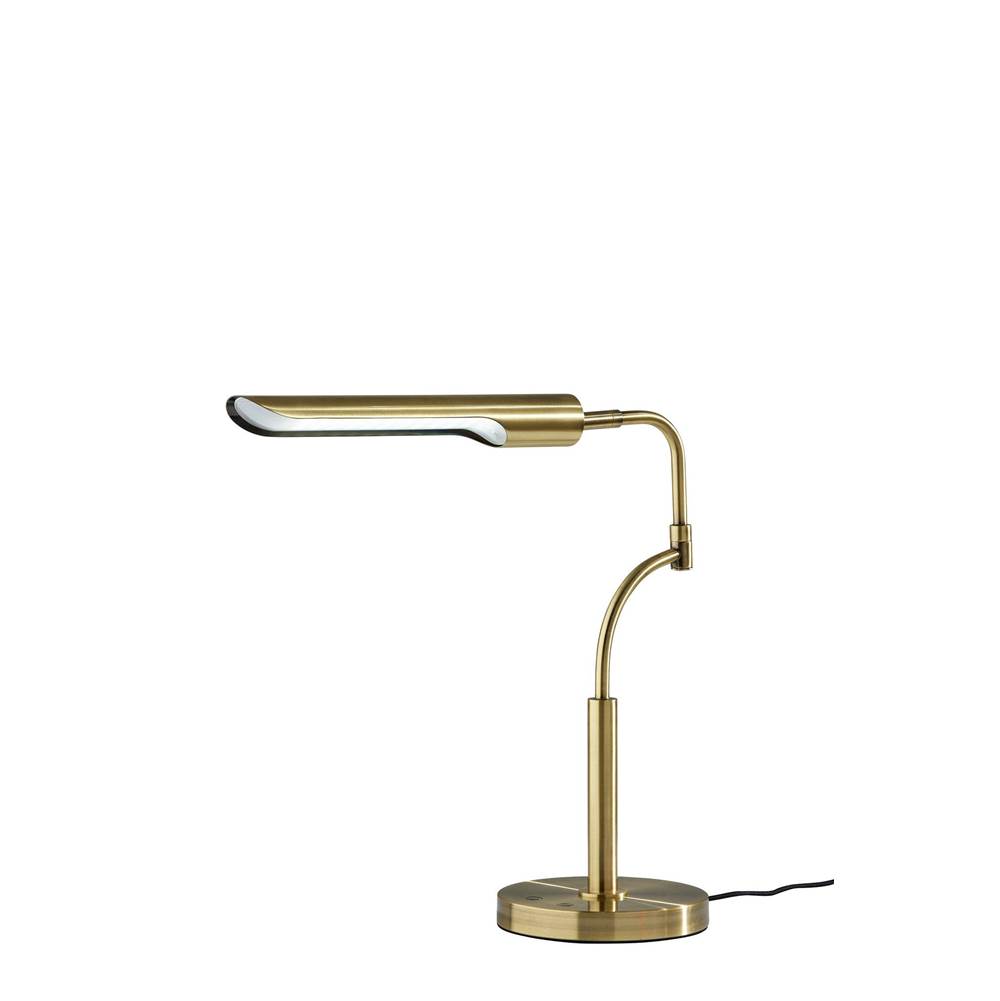 Adesso Zane LED Desk Lamp w. Smart Switch- Antique Brass