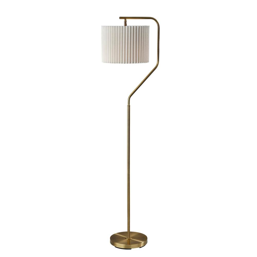 Adesso Evan Floor Lamp- Antique Brass