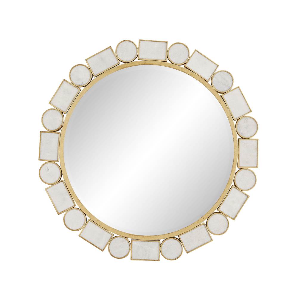 Arteriors Home Gold Leafed Iron/White Marble/Plain Mirror