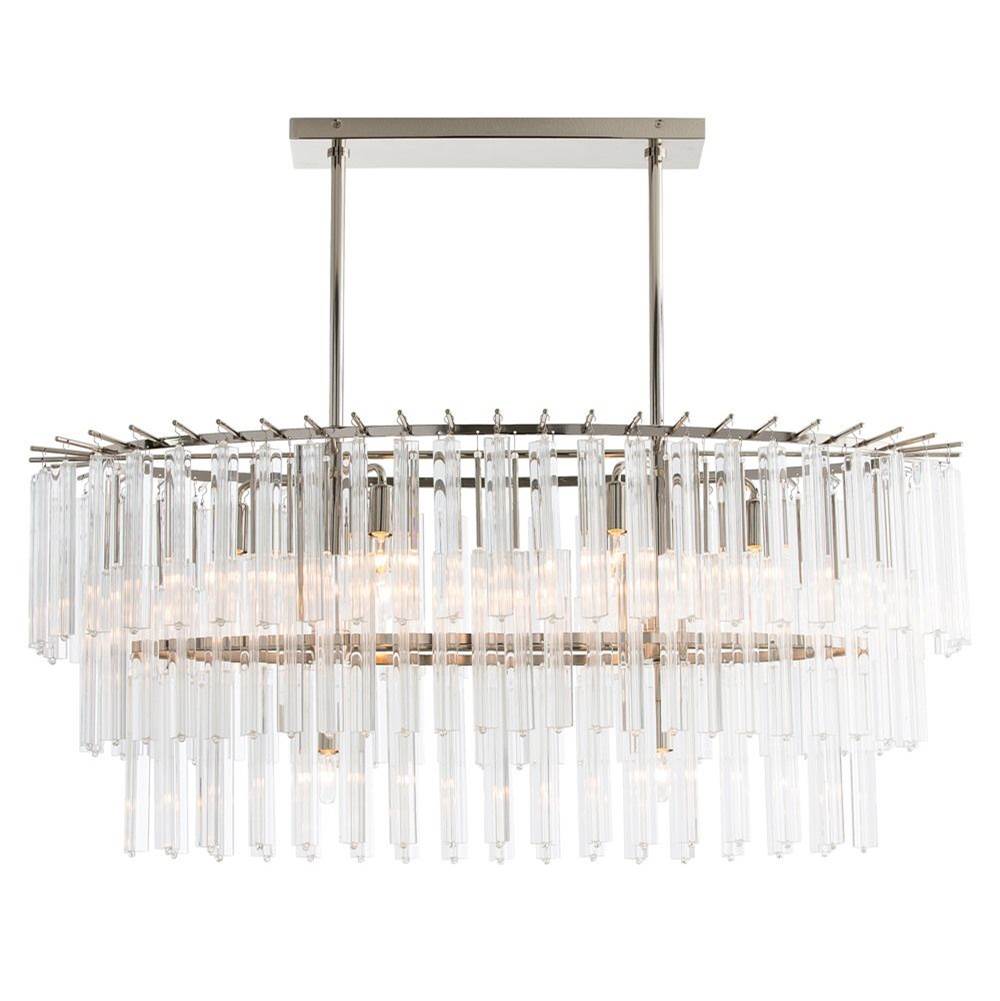 Arteriors Home 8 Light/Polished Nickel/Fluted Glass