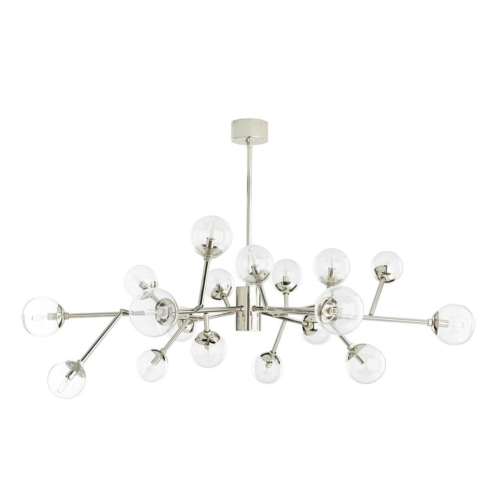 Arteriors Home 18 Light/Polished Nickel/Clear Glass/Swivel Arms