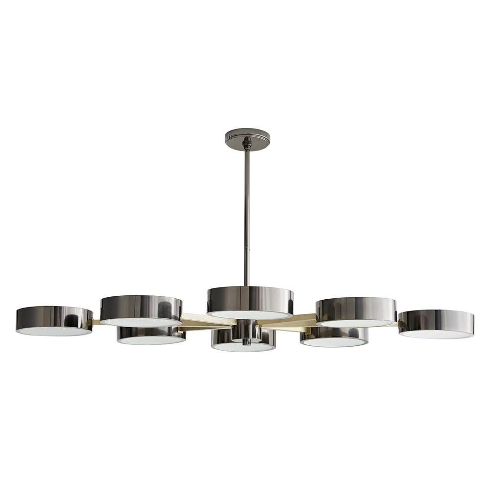 Arteriors Home 8 Light/Pale Brass/Black Nickel/Frosted Glass