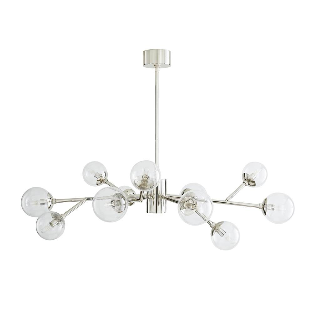 Arteriors Home 12 Light/Polished Nickel/Clear Glass/Swivel Arms