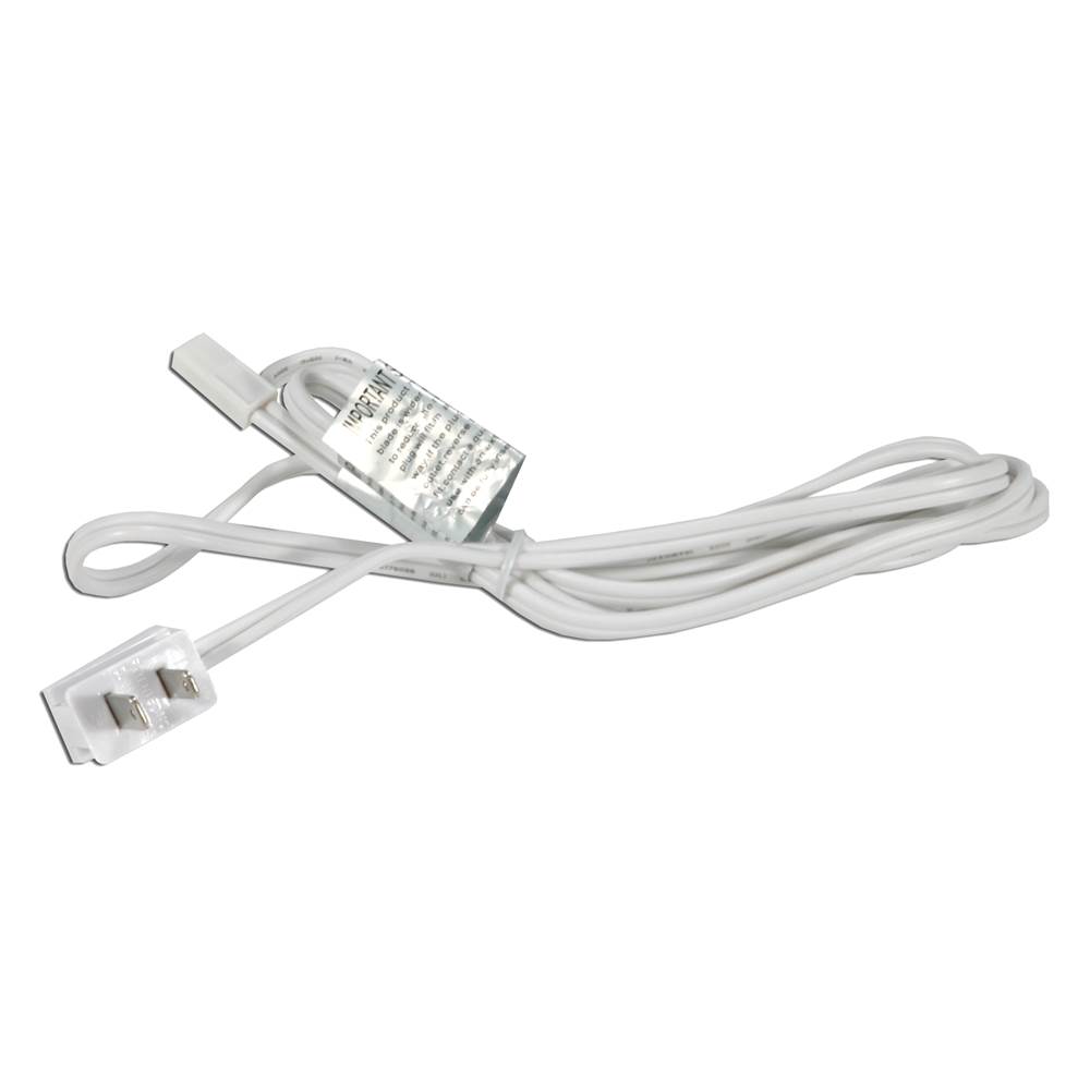 American Lighting 6'' PWR CORD FOR 120V XEN/HAL PUCKS,cULus,W/ROLL SWTCH,WHITE,BLISTER PACK