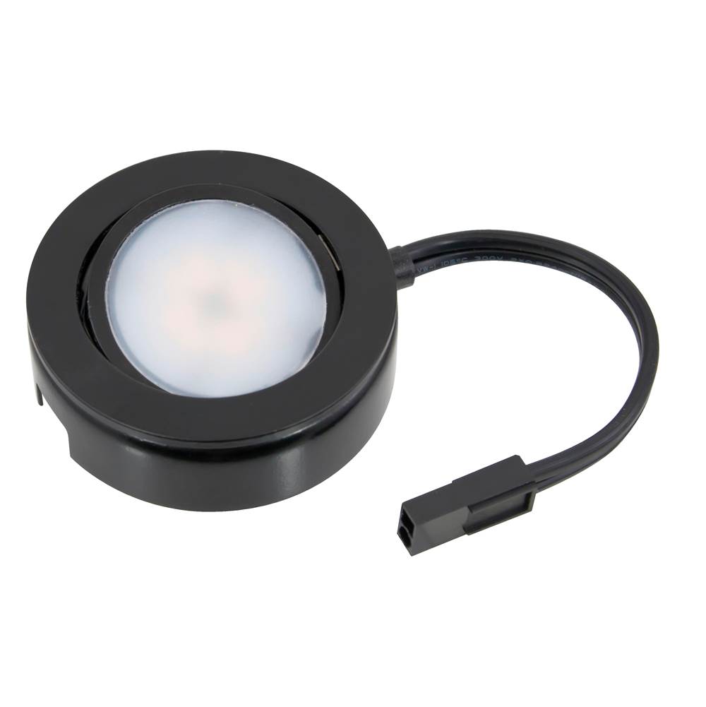 American Lighting MVP LED Puck Light, 120 Volts, 4.3 Watts, 250 Lumens, Black, Single Puck Kit with Roll Switch and 6 Foor Power Cord