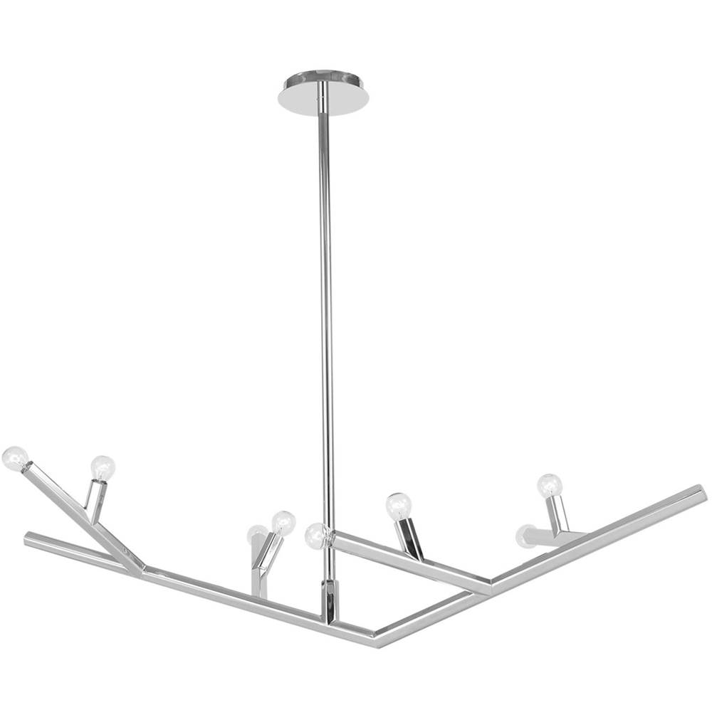 Avenue Lighting The Oaks Collection Polished Nickel Linear 8 Light Fixture