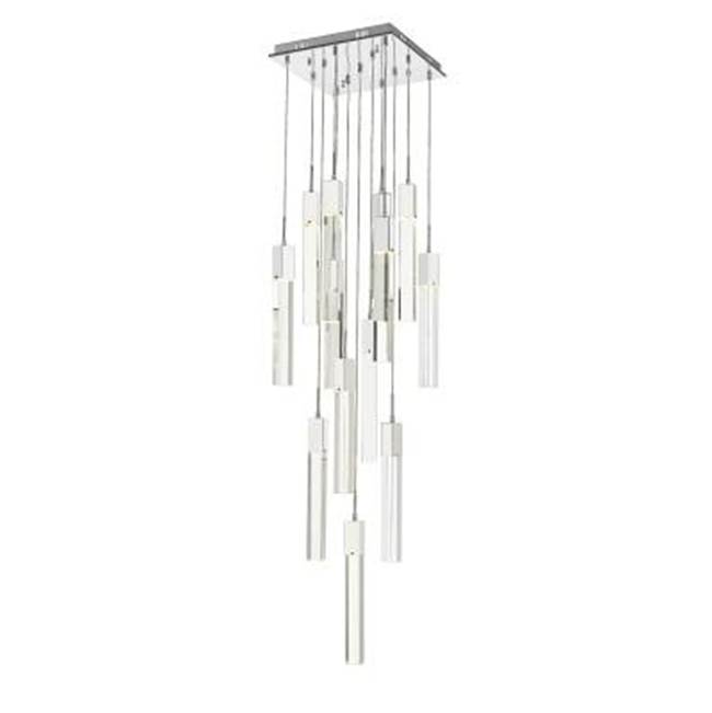 Avenue Lighting The Original Glacier Avenue Collection Chrome 13 Light Pendant Fixture With Clear Crystal