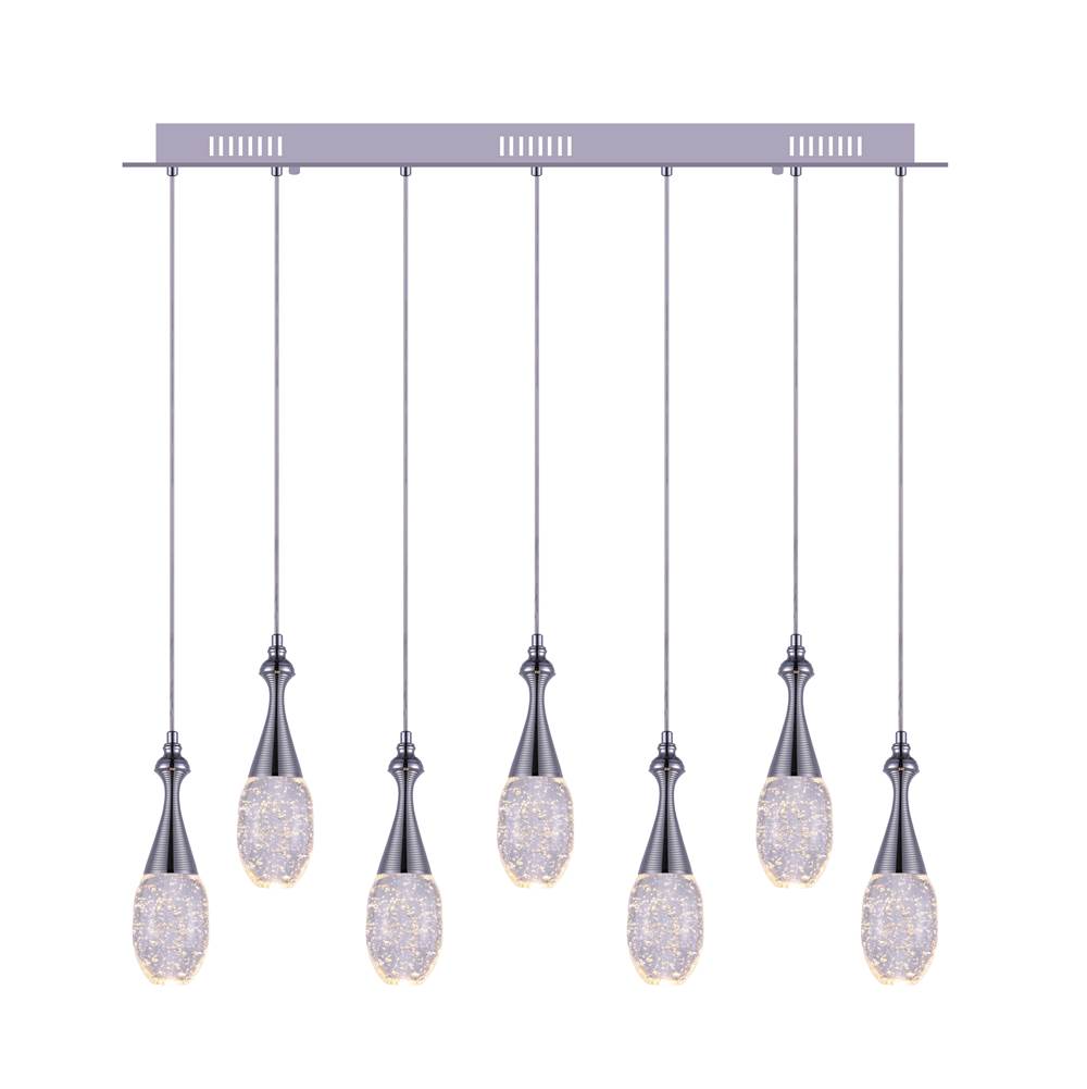 CWI Lighting Dior LED Multi Point Pendant With Chrome Finish