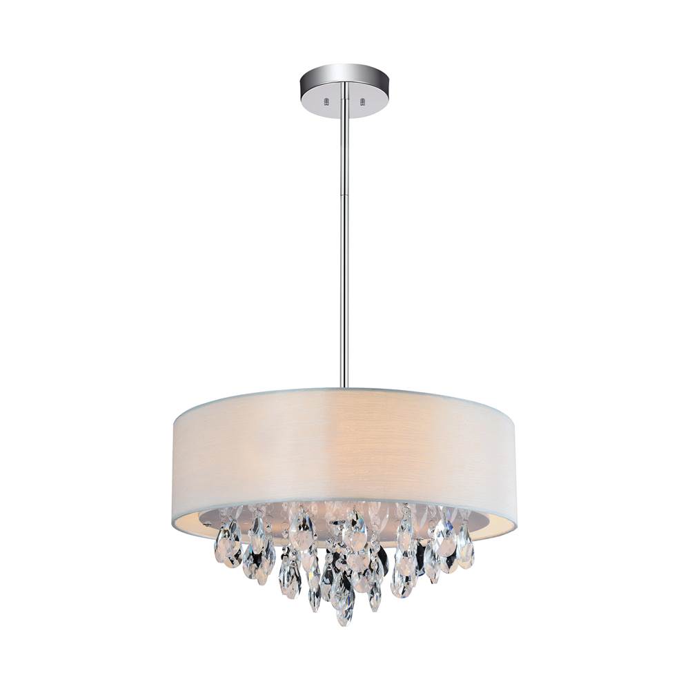 CWI Lighting Dash 4 Light Drum Shade Chandelier With Chrome Finish