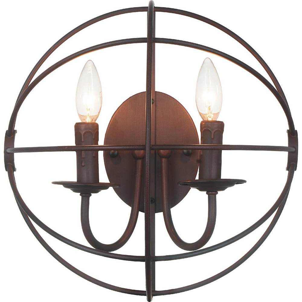 CWI Lighting Arza 2 Light Wall Sconce With Brown Finish