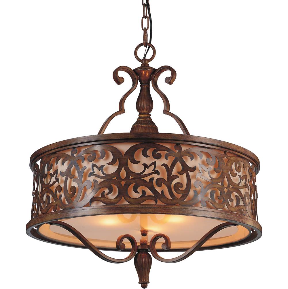 CWI Lighting Nicole 5 Light Drum Shade Chandelier With Brushed Chocolate Finish