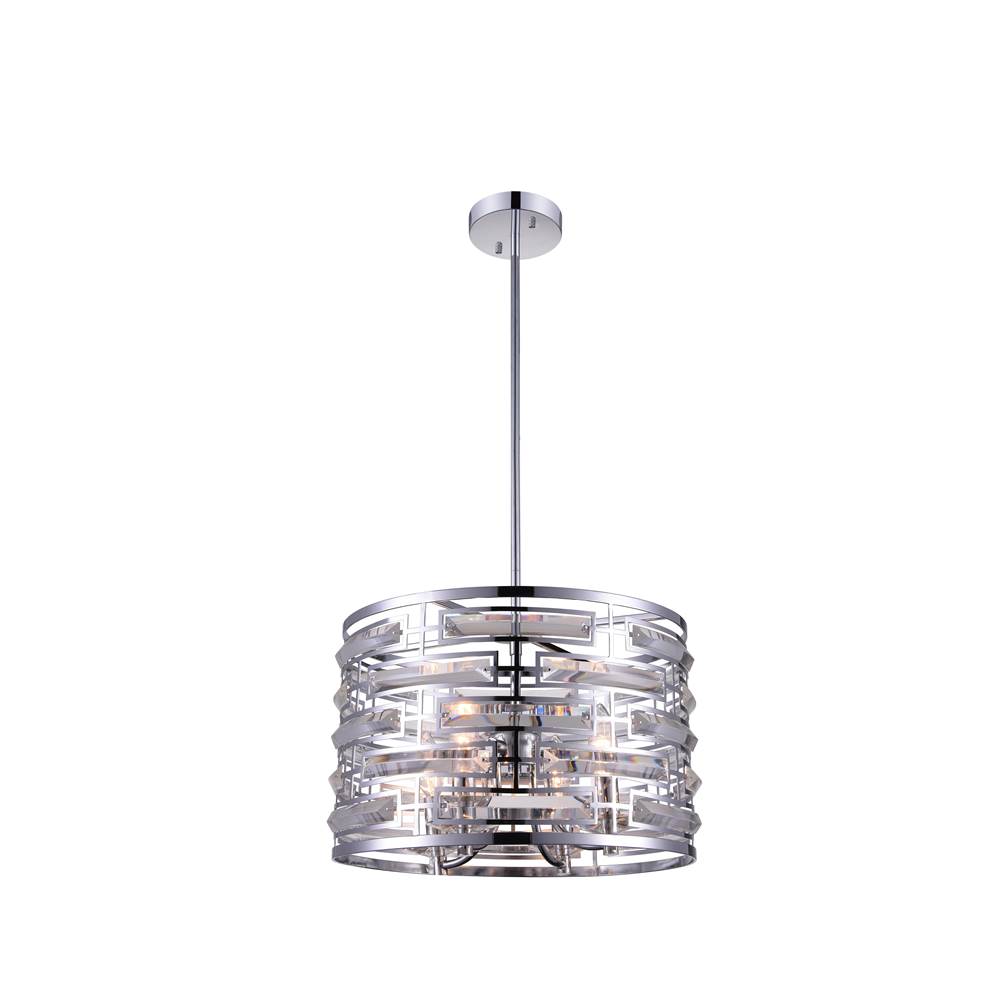 CWI Lighting Petia 4 Light Drum Shade Chandelier With Chrome Finish
