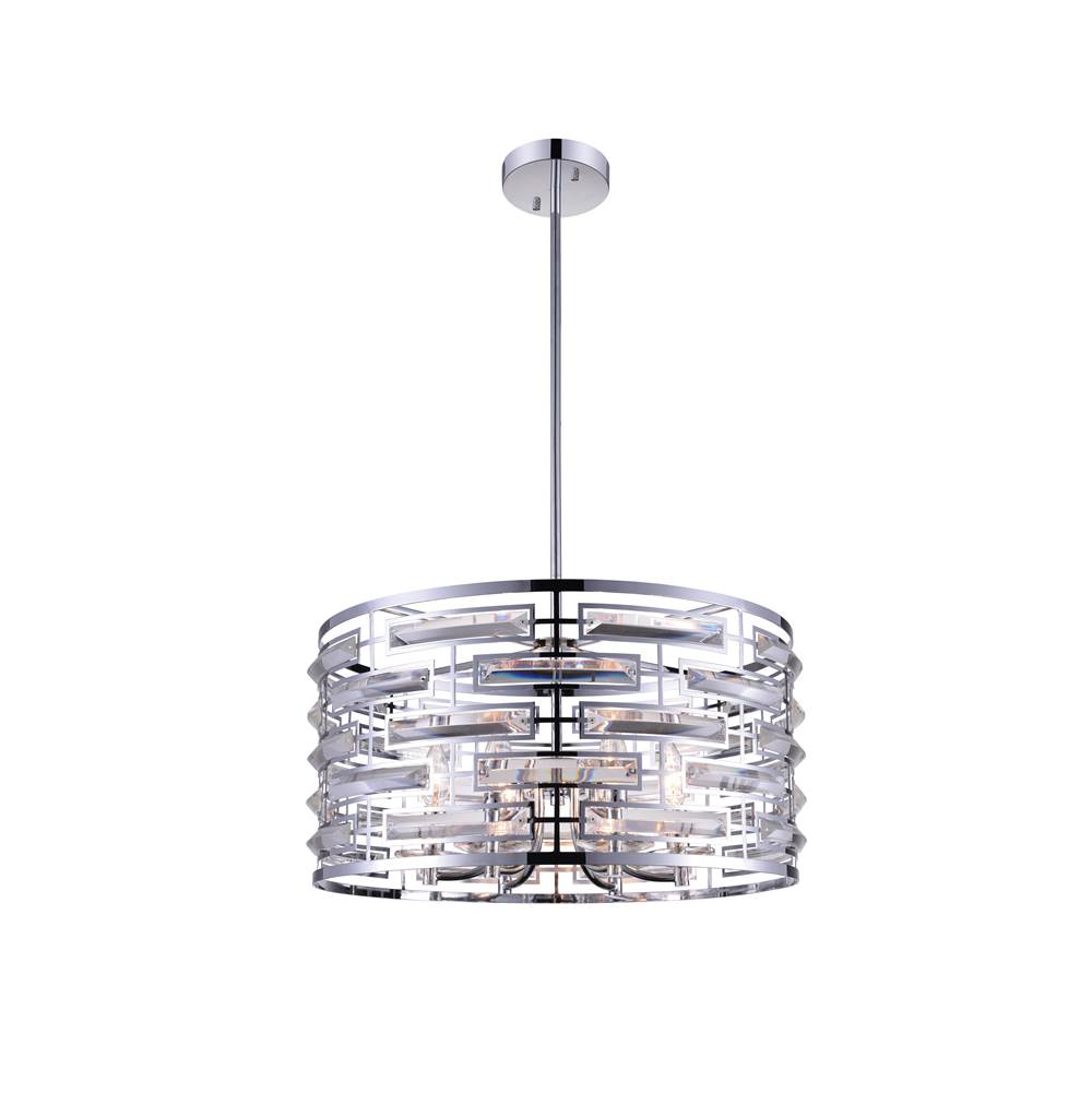 CWI Lighting Petia 6 Light Drum Shade Chandelier With Chrome Finish