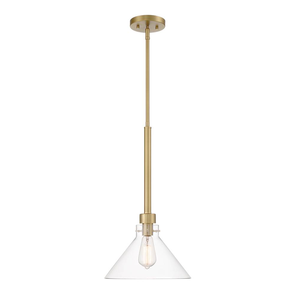 Designers Fountain Willow Creek 12 in. 1-Light Brushed Gold Contemporary Pendant Light