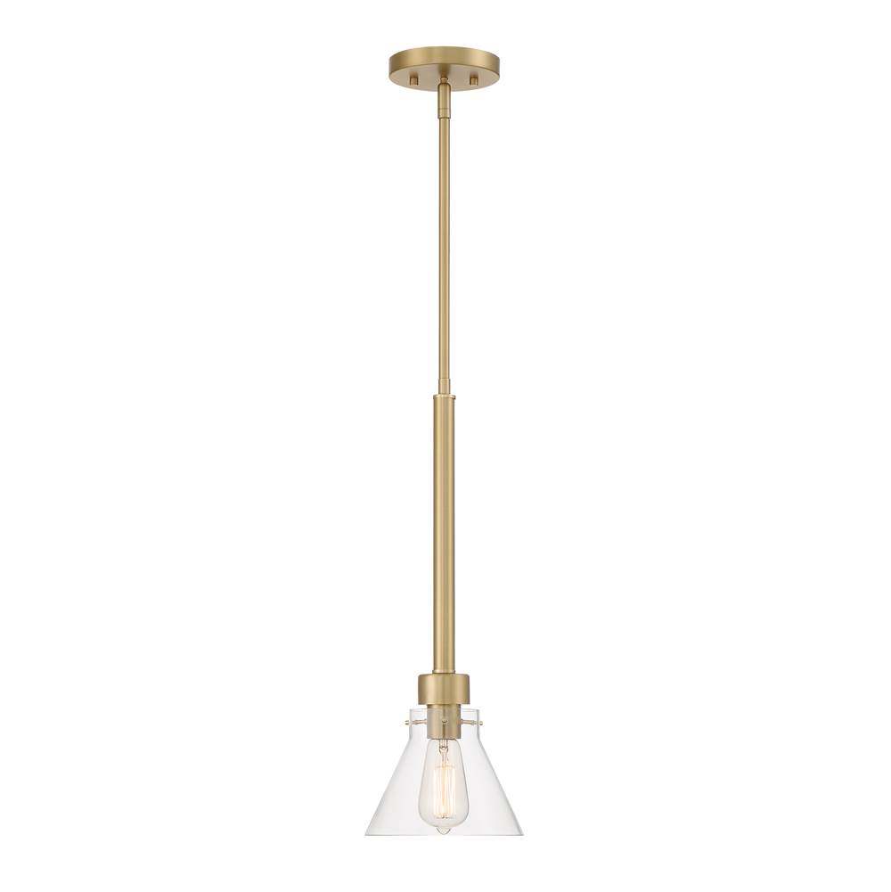 Designers Fountain Willow Creek 7 in. 1-Light Brushed Gold Contemporary Pendant Light
