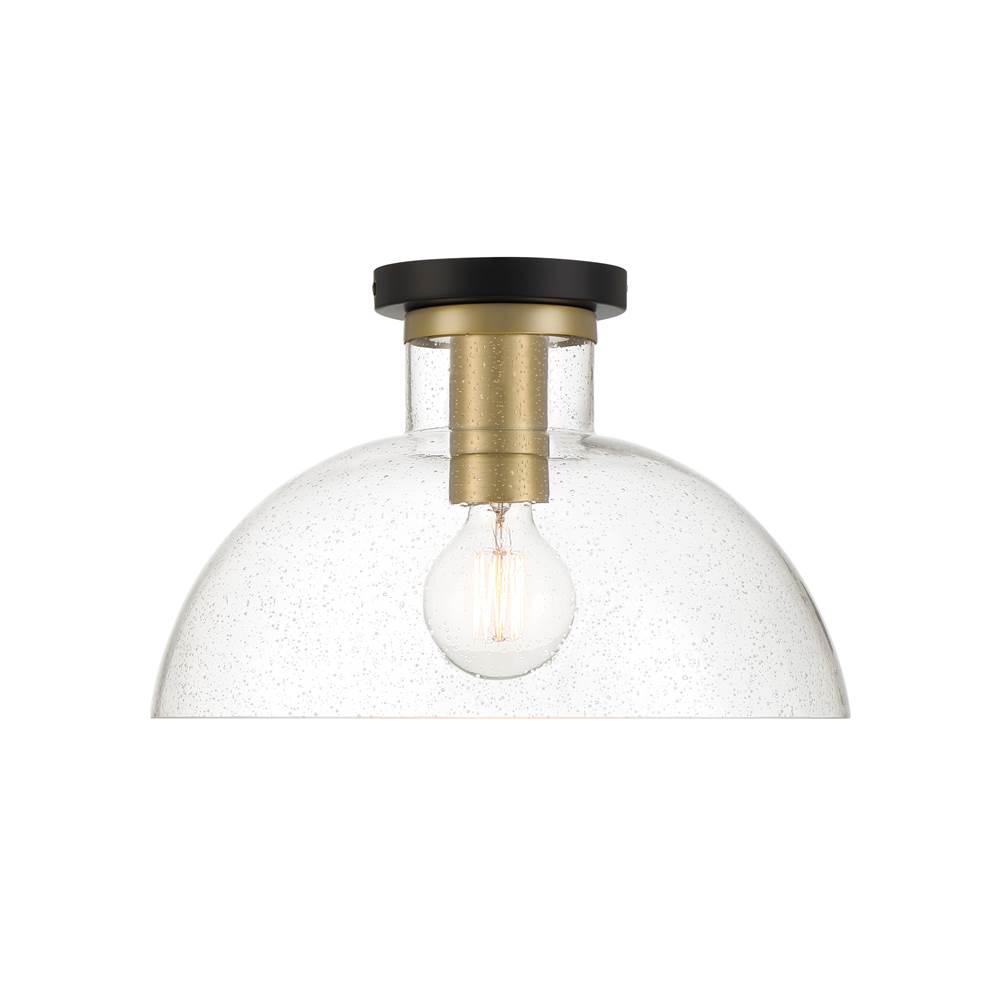 Designers Fountain Nova 14 in. 1-Light Matte Black Modern Semi Flush Mount Light