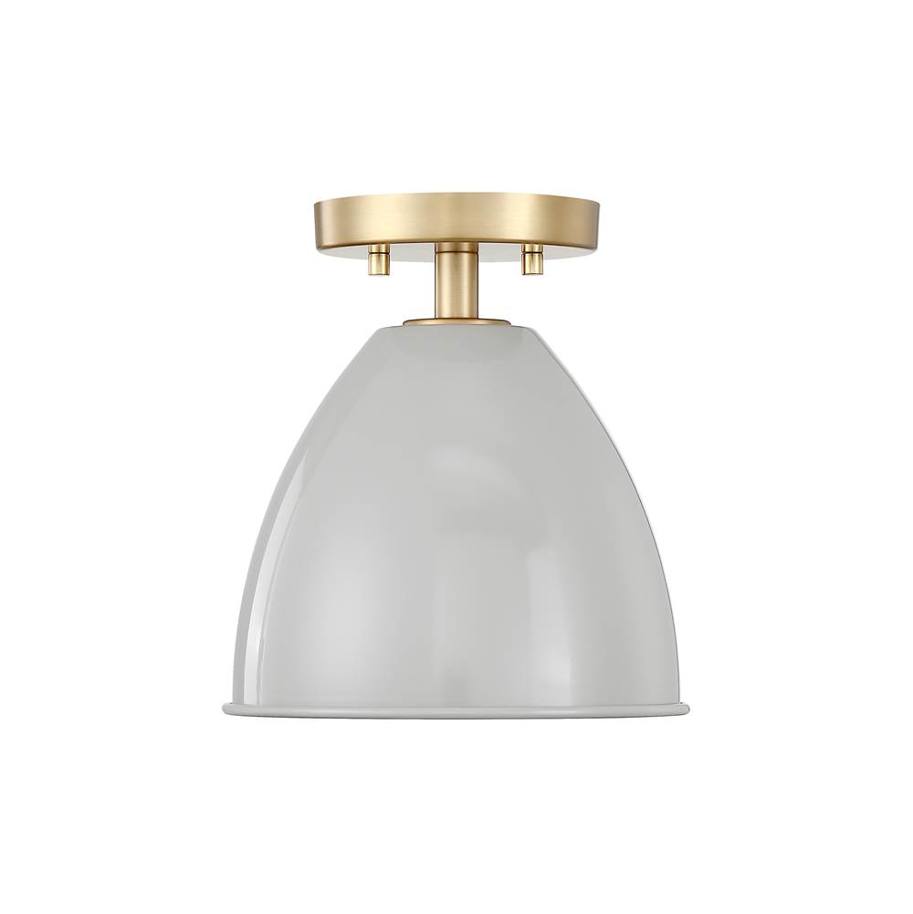 Designers Fountain Biba 8.25 in. 1-Light Brushed Gold Modern Semi Flush Mount Light