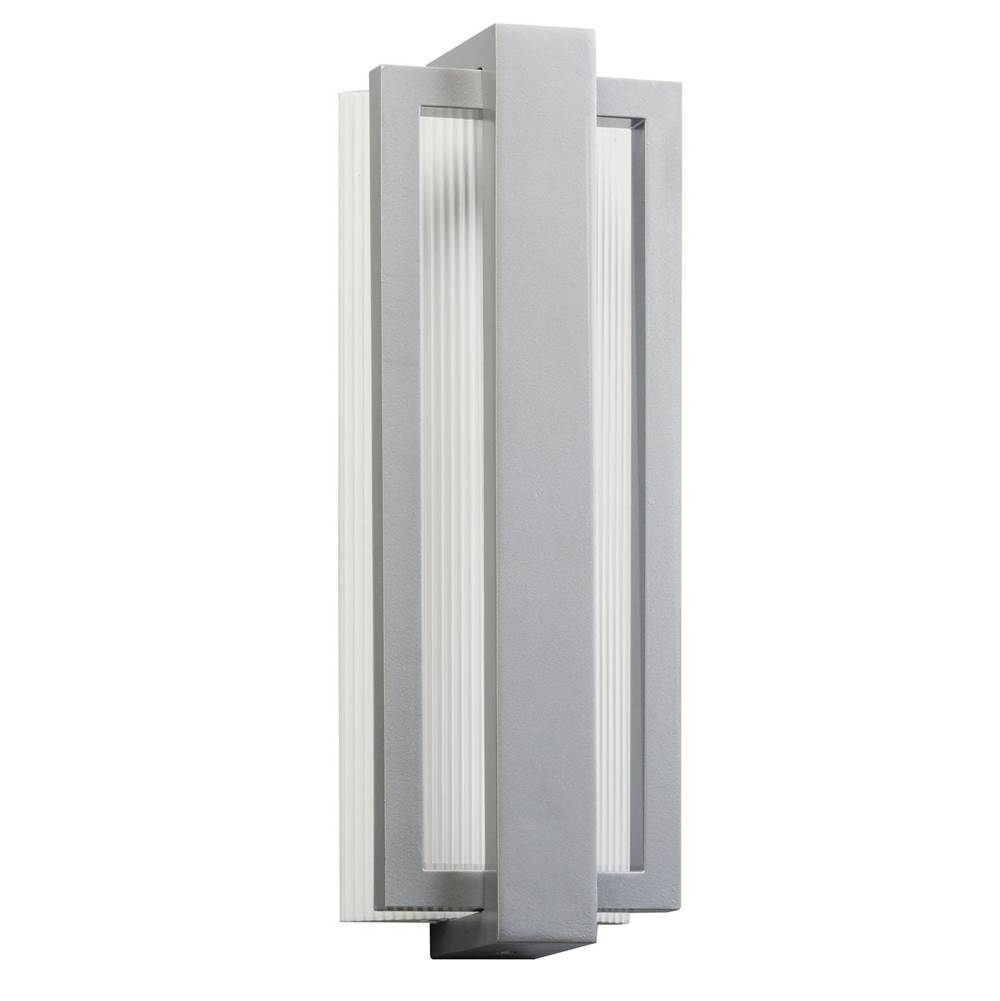 Kichler Lighting Sedo 18.25'' LED Outdoor Wall Light with Clear Polycarbonate Diffuser in Platinum