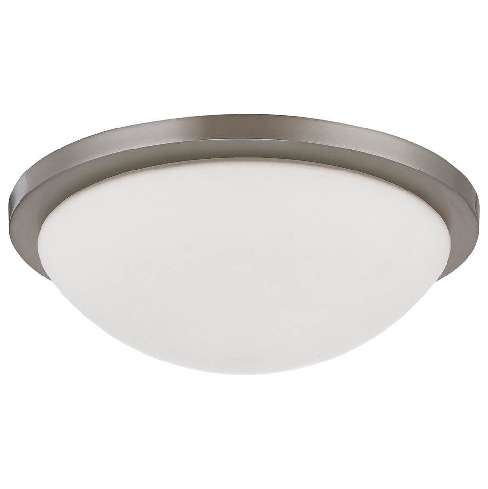 Nuvo Button; 13 Inch LED Flush Mount Fixture; Brushed Nickel Finish; CCT Selectable; 120 Volts
