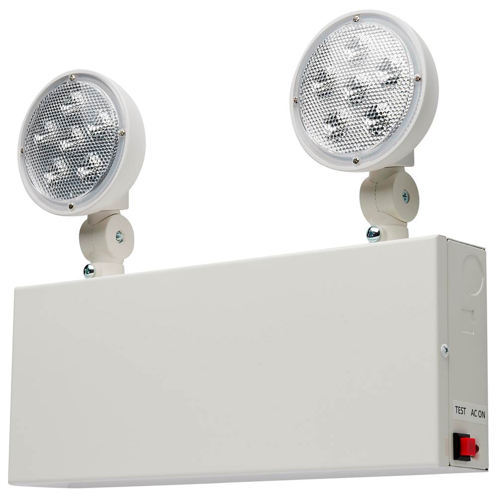 Satco Emergency Light, 90min Ni-Cad backup, 120-277V, Dual Head, Universal Mounting, Steel/NYC