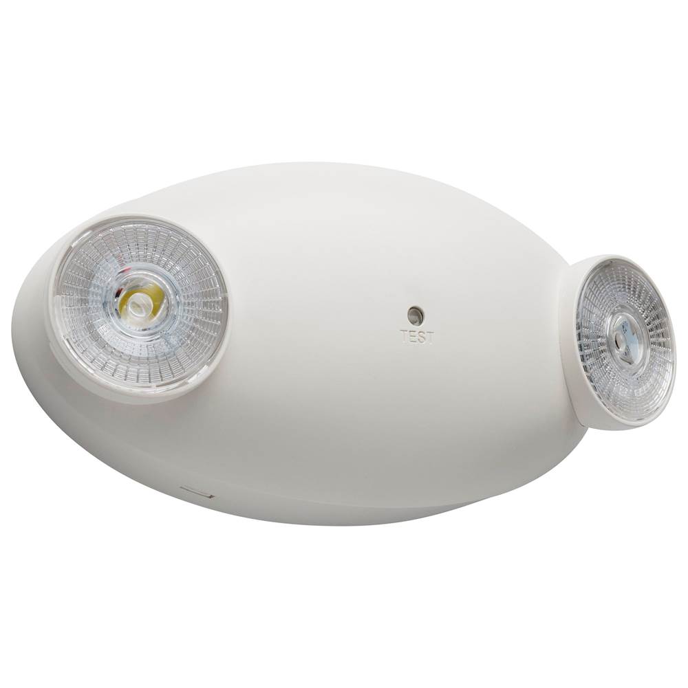 Satco Emergency Light; Dual Head; 120/277 Volts; White Finish; Remote Compatible