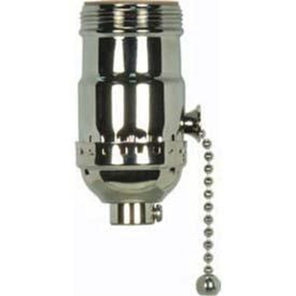 Satco Polished Solid Brass Pull Chain Socket with Ball