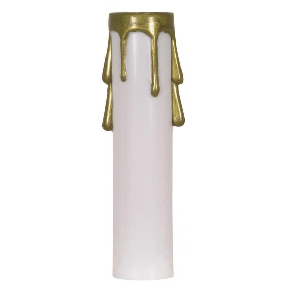 Satco 4'' White/Gold Drip Candelabra Candle