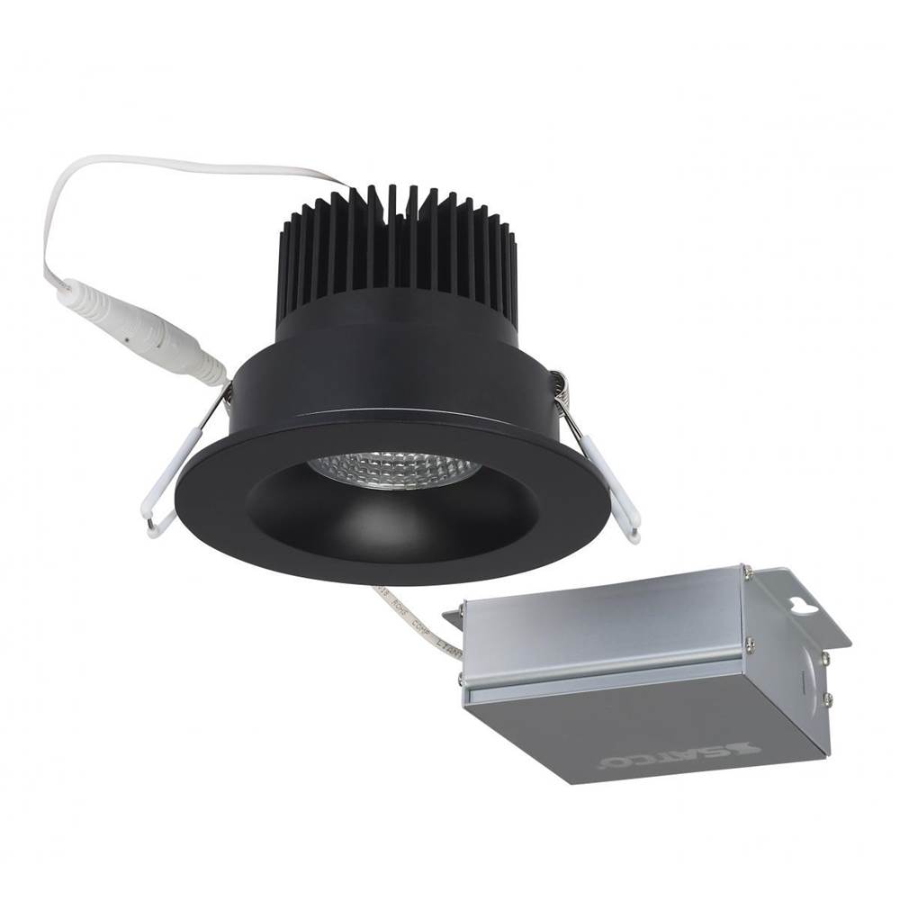 Satco 12 W LED Direct Wire Downlight, 3.5'', 3000K, 120 V, Dimmable, Round, Remote Driver, Black